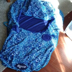 Aqua Blue Floral Swim Lounge Inflatable